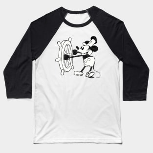 Steamboat Willie Faded Vintage Aesthetic Baseball T-Shirt